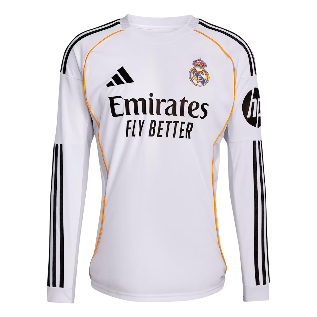 Camisa Real Madrid Home Manga Comprida 25/26 - Adidas Torcedor Masculina