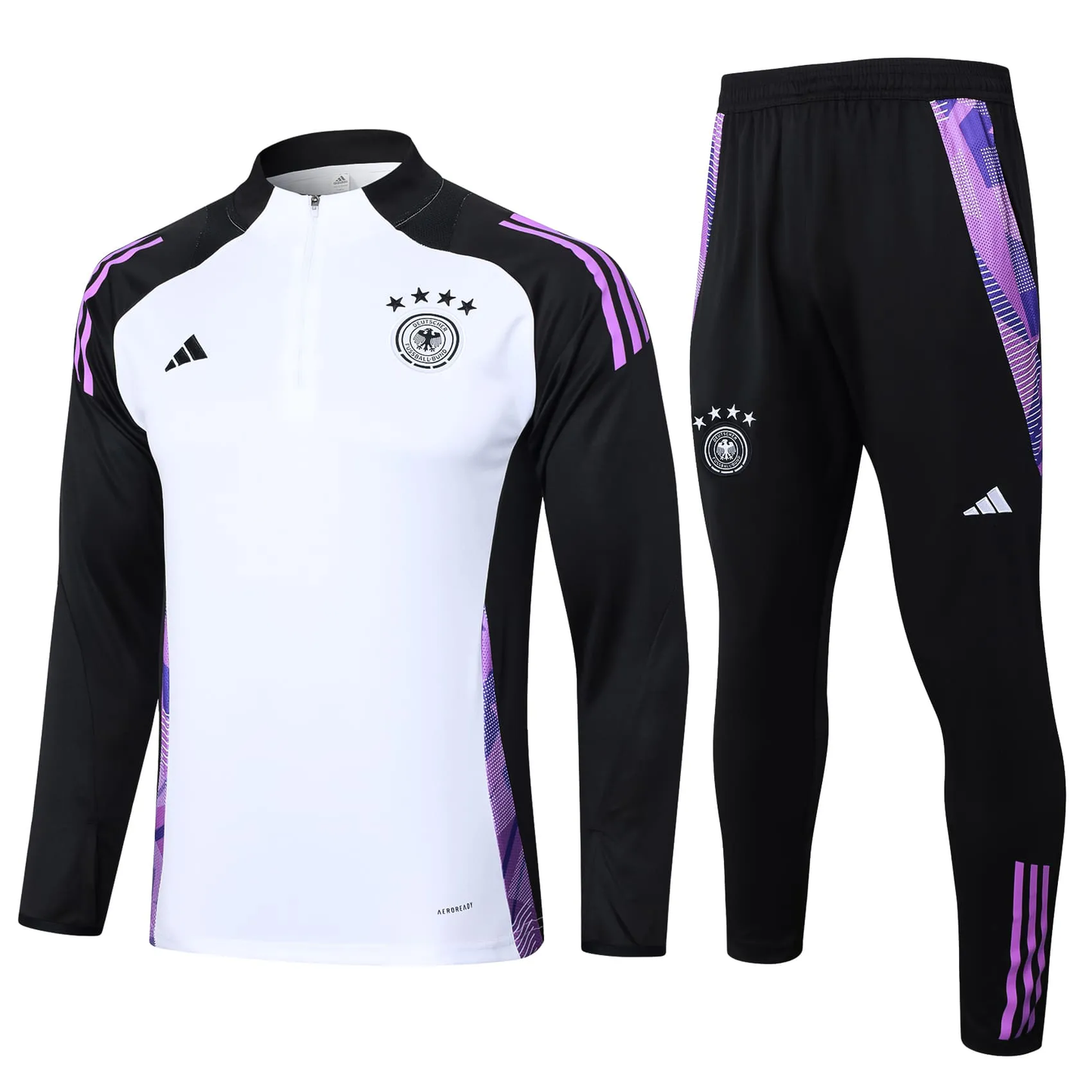 Conjunto de Treino Alemanha 2024/25 - Adidas Branco com Preto