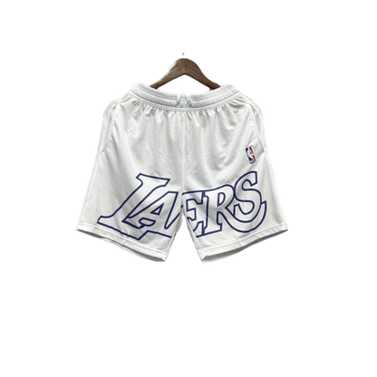 Shorts NBA Lakers 23/24 Casual - Nike - Branco - Preto - Amarelo - Azul