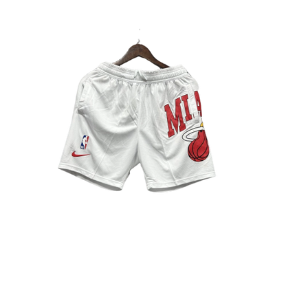 Shorts NBA Miami Heat 23/24 Casual - Nike - Vermelho - Branco - Preto
