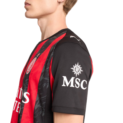 Camisa AC Milan Home 25/26 - Torcedor Puma Masculino - Vermelho e Preto
