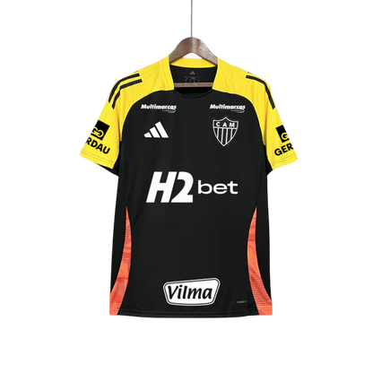 Camisa Atlético Mineiro Treino Preta Todos Patrocínios 25/26 - Adidas Torcedor Masculina