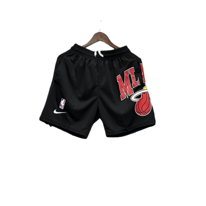 Shorts NBA Miami Heat 23/24 Casual - Nike - Vermelho - Branco - Preto