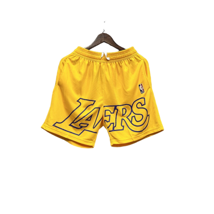 Shorts NBA Lakers 23/24 Casual - Nike - Branco - Preto - Amarelo - Azul