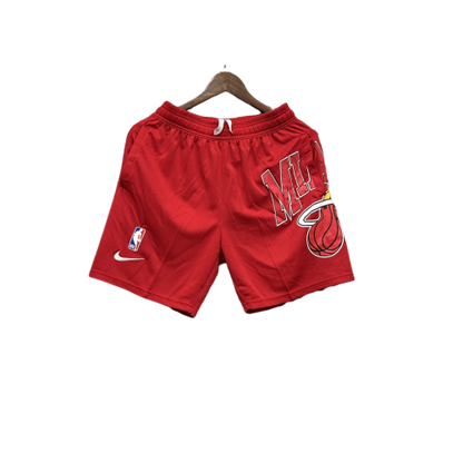 Shorts NBA Miami Heat 23/24 Casual - Nike - Vermelho - Branco - Preto