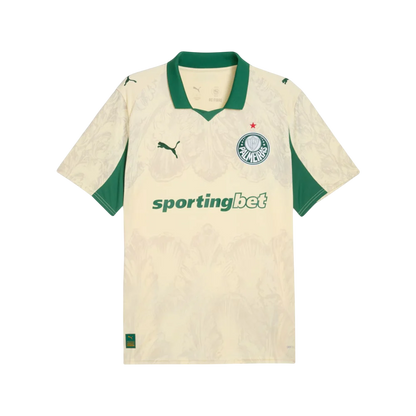 Camisa Palmeiras Mundial de Clubes 25/26 - Torcedor Puma X Kidsuper Masculino - Bege e Verde