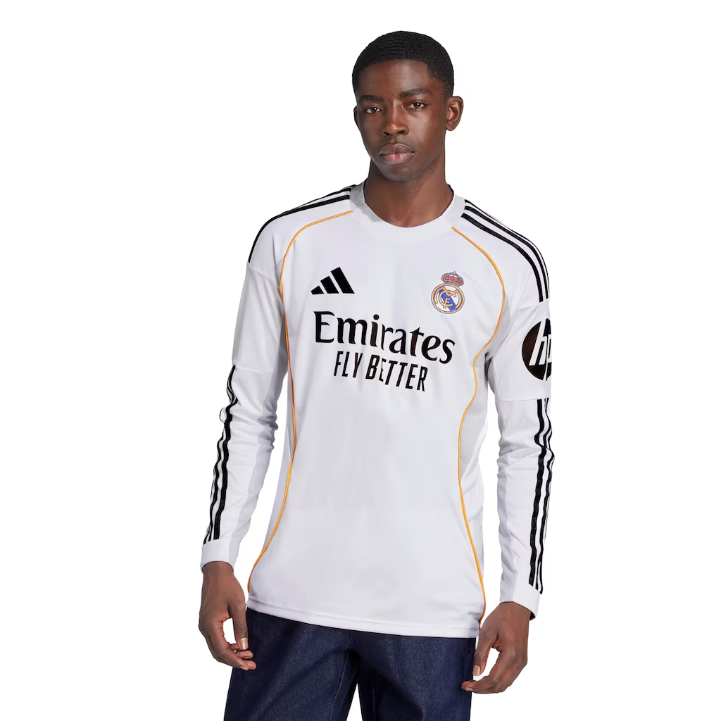 Camisa Real Madrid Home Manga Comprida 25/26 - Adidas Torcedor Masculina
