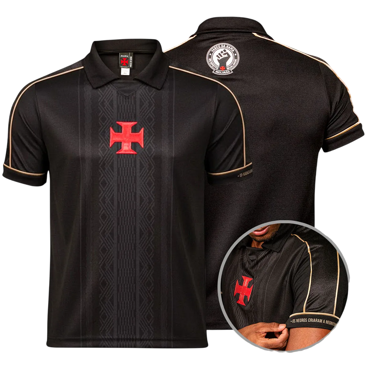 Camisa Vasco da Gama Polo Negritude 25/26 - Torcedor Masculina